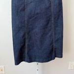 Ann Taylor Factory Dark Wash Denim Pinafore Dress sz 6 Cotton Knee Length Photo 2