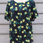 Banana Republic Lemon Print Top Banana Republic Lemon Print Short Sleeve Blouse Yellow Size M Photo 0
