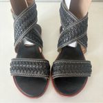 Frye  Boots Women’s Black Leather Sling Back Strappy Flat Sandals Size 8.5 M Photo 2