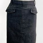 Sandro Denim Jean Knee Pencil Skirt  Designer Washed Black Size 12 cotton Photo 0