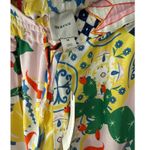 Anthropologie  Maeve Colorful Straight-Leg Pull-On Silk Pants Size‎ Medium Photo 10