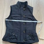 Tribal Black Faux Fur Lined Vest Size Medium Zip Up Buckle Accents Photo 5