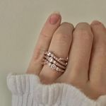 Bomb Party Moonlight Wonders Rosegold Ring Sparkly Glam 4 Shank Statement Elegant Jewelry Photo 12