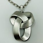 Trifari Crown Chunky Celtic Knot Pendant Silver Tone Cable Chain 10.5" Necklace Photo 1