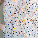Madewell Cream & Colorful Confetti Printed Front Tie Tank Top Photo 3