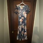 Komarov Flutter Sleeve Floral Print Maxi Dress XS Purple Photo 2