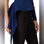 Rtr sz4 Christian Siriano Navy Peplum Drape Top One shoulder elegant blouse Blue Size 4 Photo 1