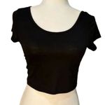 American Eagle Low Back Black Crop Top T Shirt - size small Photo 0