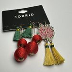 Torrid Multi Color Tassel Colorful Pierced Dangle Drop Earrings Lot Of 2 Photo 3