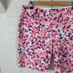 Lands' End Lands’ End Mid Rise Pink Floral Bermuda Shorts Size 12 Photo 2