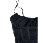 Ruched Mesh Corset Top in Black Photo 1