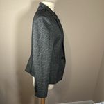 Ann Taylor  Notched One Button Peplum Blk Grey Blazer Wool Blend size 14 NEW NWT Photo 4
