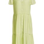 Rag and Bone Bright Green “Libby” Tiered Seam Crinkle Midi Dress Size XS Like New Photo 5