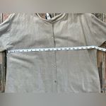 Eileen Fisher  Linen Silk Mother of Pearl Button Top Tunic Taupe Size Medium Photo 5