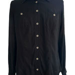 Guess Vtg 90s Utility Button Up Long Sleeve Black Shirt Size S Soft Grunge Y2K Photo 0