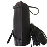 Gucci  Black Leather Front Flap Closure Bamboo & Long Black Tassels Shoulder Bag Photo 15