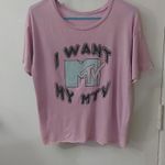 American Eagle  Outfitters X MTV Purple Tee XS Concert Festival Summer Music 80s Photo 3