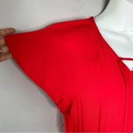 Madewell  Mini Dress Womens Size Medium Red Ruffle Sleeve Crepe Lightweight Flowy Photo 2