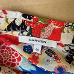 Carven Silk Crane Patterned Button Down Shirt White Size 8 Photo 5