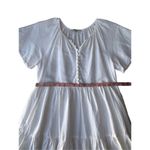 Madewell  White Linen-Blend Flutter-Sleeve Tiered Mini Dress Photo 11