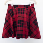 Hot Topic Y2K  Womens Skirt Size M‎ Red Black Plaid Zip Punk Goth Alt Emocore Photo 0