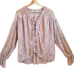 Buckle Gimmicks Shirt Women Small Pink Mauve Lace Medieval Princess Fairy Puffy Photo 0