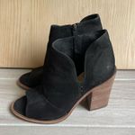 Vince Camuto Black Leather Peep Toe Booties Photo 1