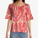 Chico's  Ikat Flutter-Sleeve Top Photo 0