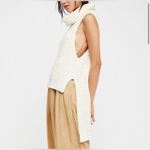 Free People cream colored slouchy turtleneck high low hem Skyscraper sweater. S Photo 3