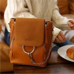 Lulus NWT Convertible Mini Backpack Purse – Tan Brown Faux Leather Photo 10