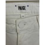 Paige  Cindy Crop White Denim Jeans Raw Hem High Rise Size 26 Stretch Photo 2