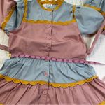 TCEC Pastel Long Sleeves Ruffle Colorful Mini Dress with Yellow Accents Photo 4