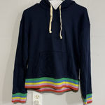 J.CREW Weekend Navy Rainbow Hem Cuff Hoodie Size M NWT Size M Photo 0