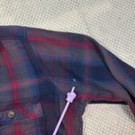 Eddie Bauer Womens Flannel Shirt Dress Belted Plaid Long Sleeve Blue Red Size 10 Photo 4