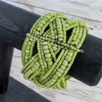 Vintage Bracelet Beaded Green Wrap Bracelet Photo 2