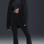 Nike  Phoenix NWT Knit Cardigan Sweater Womens Size Small Black  Allover Swoosh Photo 0