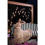 Mac Duggal  Yellow Floral Chiffon Lace Up Tie Up Back Gown Dress Photo 5