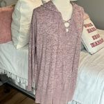 Chance or Fate Oversized Hoodie Comfy Heather Plum Pullover  Long Tunic Womens XS Photo 6