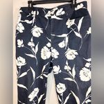 Lauren by Ralph Lauren Navy Blue and White Floral Print Slacks Pants Size 12 Photo 2