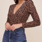 ASTR Lulus plunge Deep V leopard animal print bodysuit Photo 4
