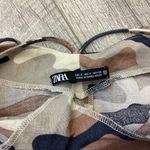 ZARA  Camouflage Linen Blend Dress Size Small Photo 3