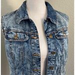 Forever 21  Life in Progress 80’s Inspired Acid Wash Denim Vest Size Medium Photo 1