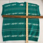 Vintage 80s Jennifer Adams Knit Sweater Vest Sleeveless Green White Women Large Photo 7