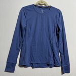 Spyder Active Top Womens Medium Blue Nylon Stretch Side Zip Long Sleeve Pullover Photo 0