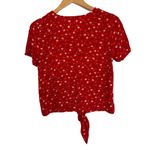 Madewell  Women's Red Prairie Posies Novel Tie-Front Top XS‎ Photo 3