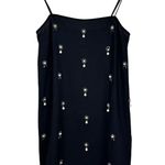 H&M Appliquéd Holiday Party Slip Dress Pearl Rhinestones Embellished Black Sz S Photo 3