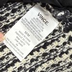 Vince Tweed Leather Moto Jacket Black White Fringe Womens Size M Photo 6