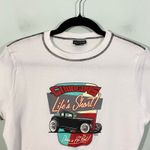 Hanes Vtg Y2K Women's White Old Cars Graphics Short Sleeve Tee Size M Photo 2