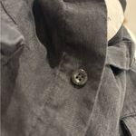 frame denim Frame Patch Pocket Short Sleeve Linen Blend Button-Down Romper Size Small Photo 7