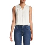 Cloth & Stone  womens small off white Sleeveless Half Placket Blouson shirt​ Photo 2